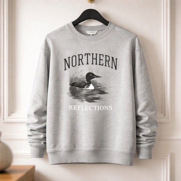 Northern Reflections Heather Gray Mallard 🦆 Crewneck - Picture 3 of 9
